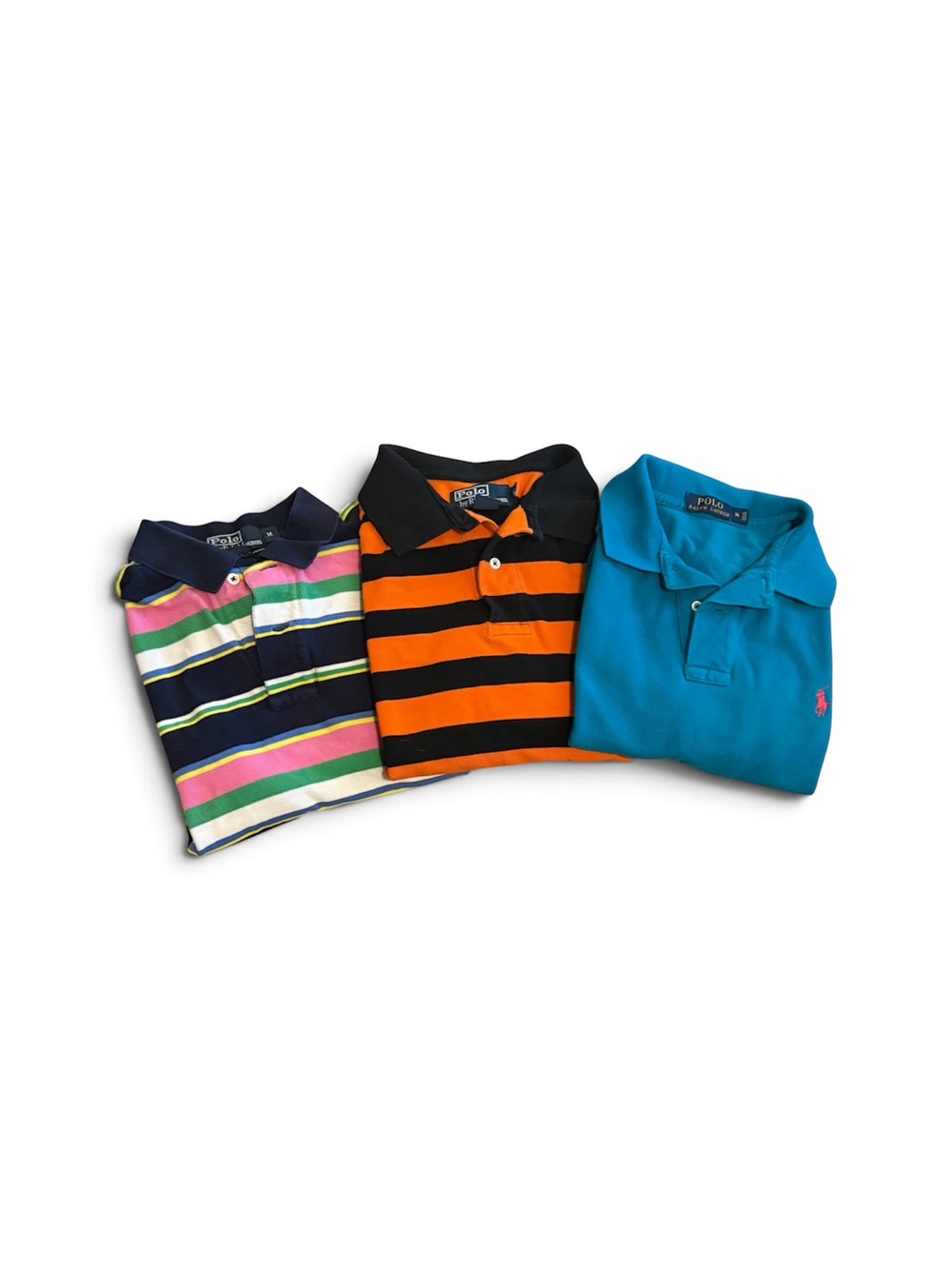 POLO RALPH LAUREN Multicolor MENS SHORT SLEEVES SHIRTS SIZE Med Bundle Lot of 3